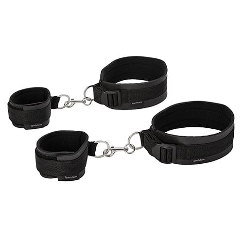 Sportsheets - Thigh and Wrist Cuff Set (Black) Hand/Leg Cuffs 626137427 CherryAffairs