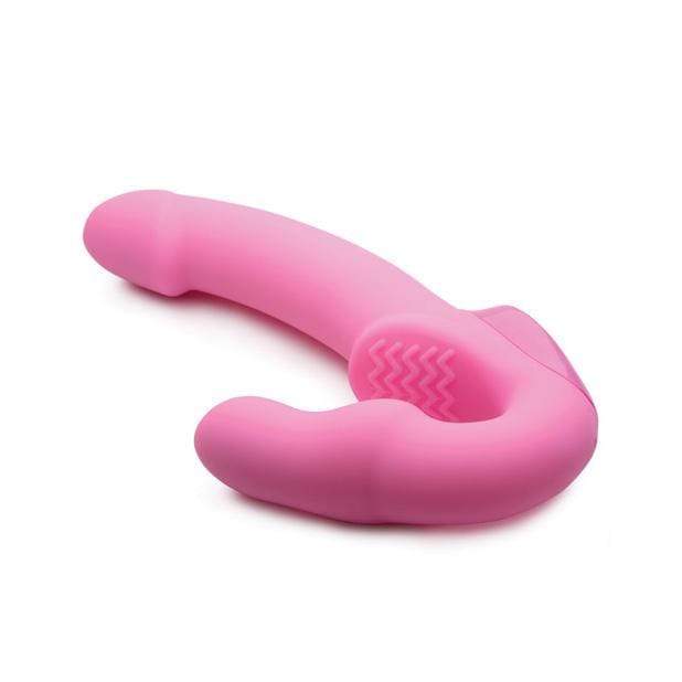 Strap U - Urge Pink Vibrating Strapless Silicone Strap On with Remote Control (Pink) Remote Control (Wireless) Strap On with Dildo for Reverse Insertion (Vibration) Rechargeable 848518030634 CherryAffairs