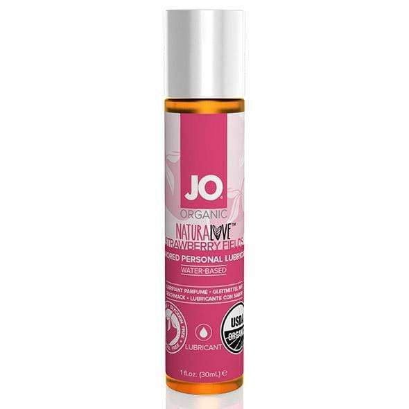 System JO - Organic NaturaLove Strawberry Fields Flavored Water Based Personal Lubricant 30ml Lube (Water Based) 796494410028 CherryAffairs