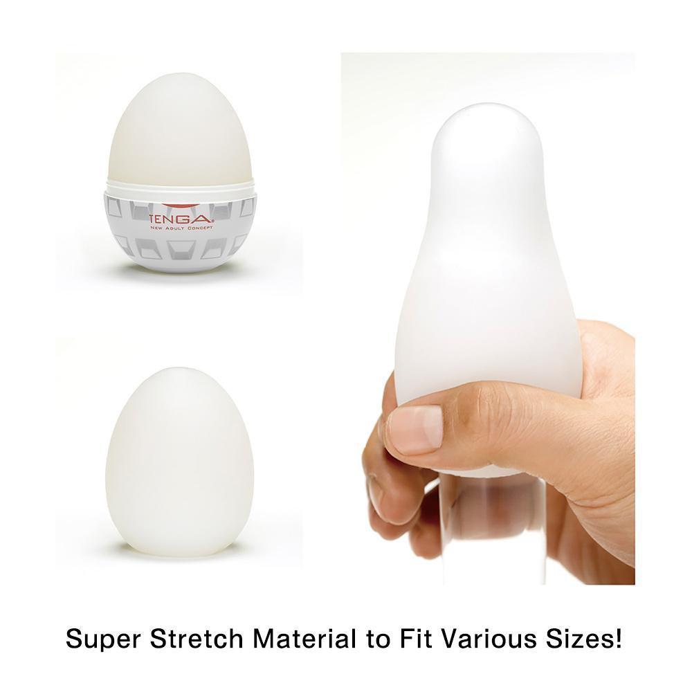 Tenga - Masturbator Egg Boxy (White) Masturbator Egg (Non Vibration)