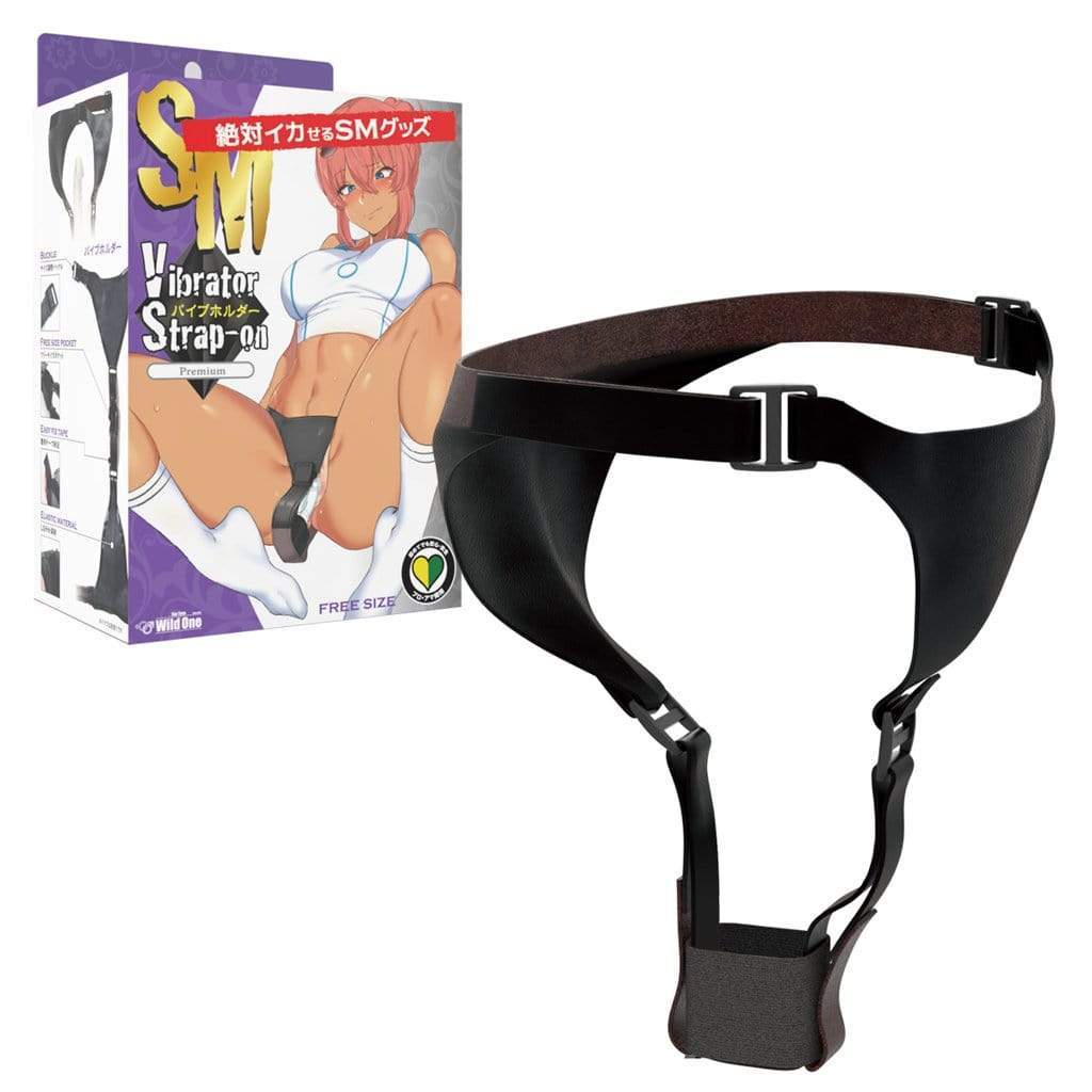 Wild One - SM Premium Vibrator Holder Harness (Black) Strap On w/o Dildo 4582137933247 CherryAffairs