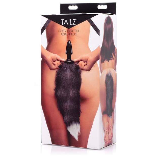 XR - Tailz Grey Fox Tail Anal Plug (Black) Anal Plug (Non Vibration)